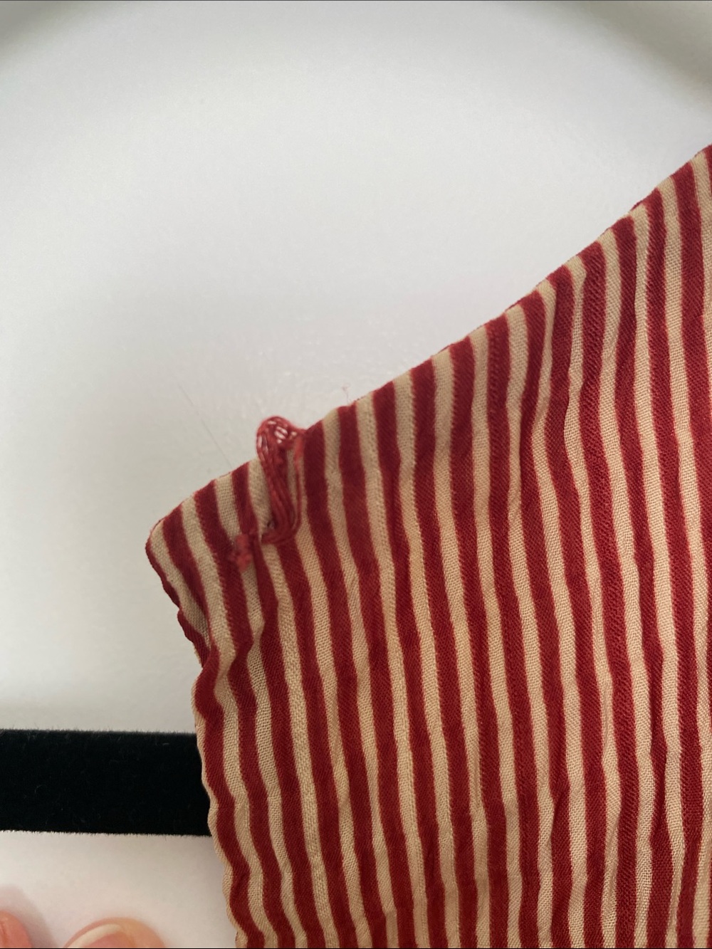 Eva Franco Rust-Striped Ruffle Jumpsuit - Picture 3 of 4